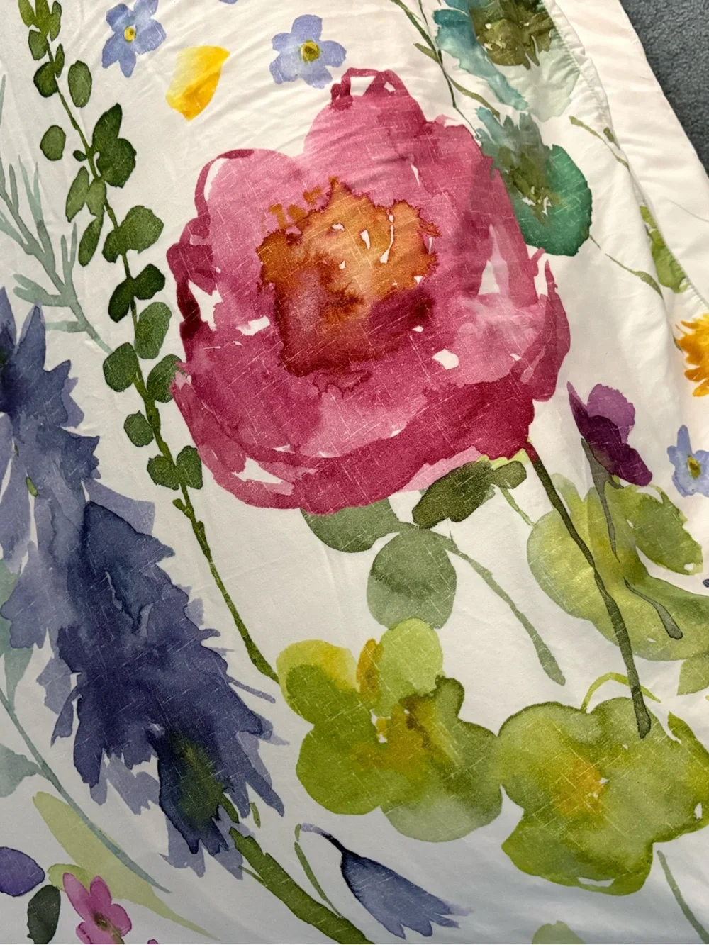 Bluebellgray Tetbury Meadow Full/Queen Floral Watercolor Cotton Duvet Cover Set